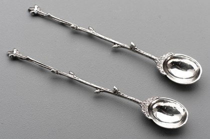 Cast Silver Arts & Crafts Acorn Spoons (Pair) - Graham Watling